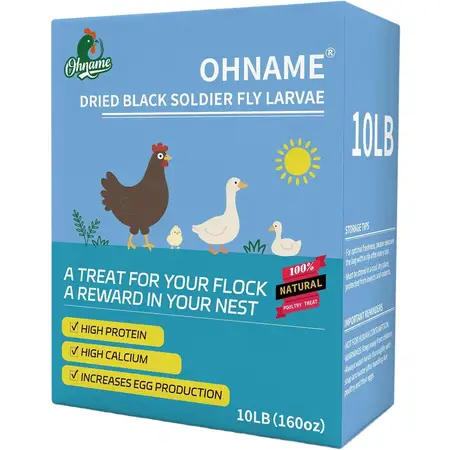 10LB Dried Black Soldier Fly Larvae for Chickens